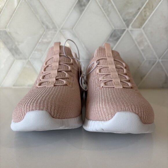 8.5 Charlize Pink Textile Padded Sole Slip On Lace Decor Pull Low Top Sneaker - Picture 7 of 15